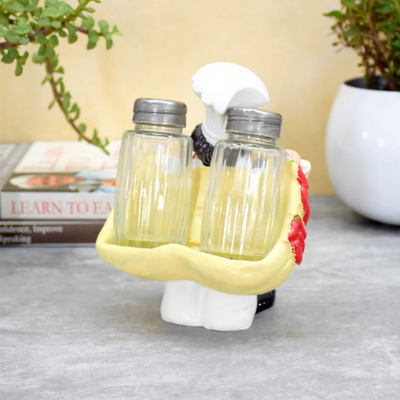 ParthNest Chef Holding Cart Salt and Pepper Shaker Holder