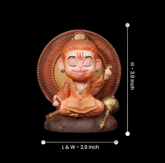 Hanuman Idol | Bal Hanuman Murti | Hanuman Idol Car Dashboard | Hanuman Ji Car Dashboard | Car Dashboard Idol | Meditating Bal Hanuman Statue for Gift