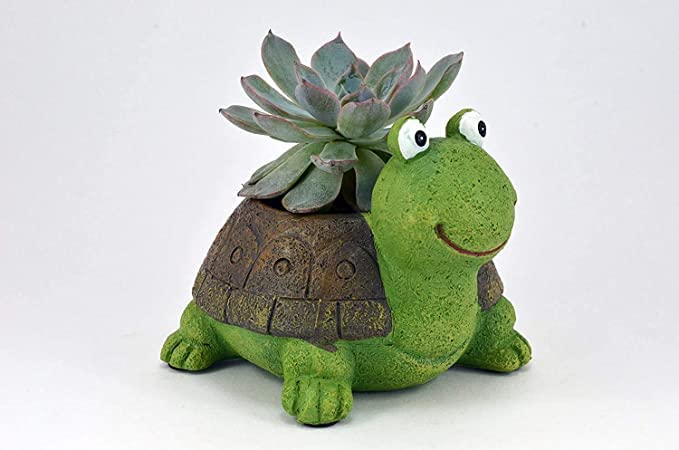 Green Turtle Shape Cartoon Cute Mini Succulent Pot Indoor Desktop Plant Holder Home Office & Garden Decor Small Cacti Bonsai Pot Flower Pot Creative Home & Garden Decor,