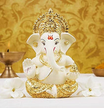 Load image into Gallery viewer, Ceramic Ganesh Idol for Car Dashboard Ganesha Murti Ganpati Idol for Home Decor Puja Lord Ganesh Statue Gift for Office Desk Puja Room Figurine 3.5 x 2 inch,1 Idol