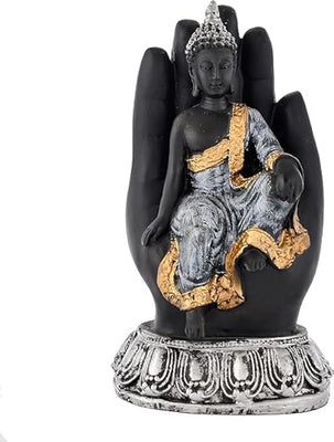 Handcrafted Sitting Buddha on Palm Decorative Showpiece Figurine