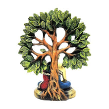 Load image into Gallery viewer, ParthNest Resin 19 In Tree Buddha Statue | For Office, Temple, Home Decor, Gifts, Mahavirjayanti &amp; Living Room | Peaceful Buddha Sculpture (Green)