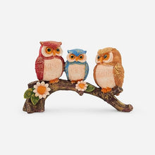 Load image into Gallery viewer, Decorative Set of 3 Owl Family Resin Figurine Sitting On Tree Branch Showpiece Statue for Table Top, Living Room, Bedroom, Office/Home Décoration, Colour Multi