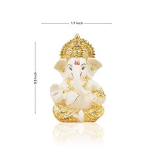 Load image into Gallery viewer, Ceramic Ganesh Idol for Car Dashboard Ganesha Murti Ganpati Idol for Home Decor Puja Lord Ganesh Statue Gift for Office Desk Puja Room Figurine 3.5 x 2 inch,1 Idol