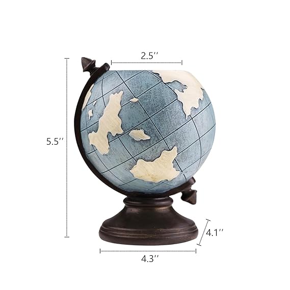 Merak Arts Desk Globe Pen Pencil Holder Stand | Multipurpose Cup Pot Organizer for Stationery | Desk Decor for Home, Office, Bookshelf | Ideal Gift for Kids & Students