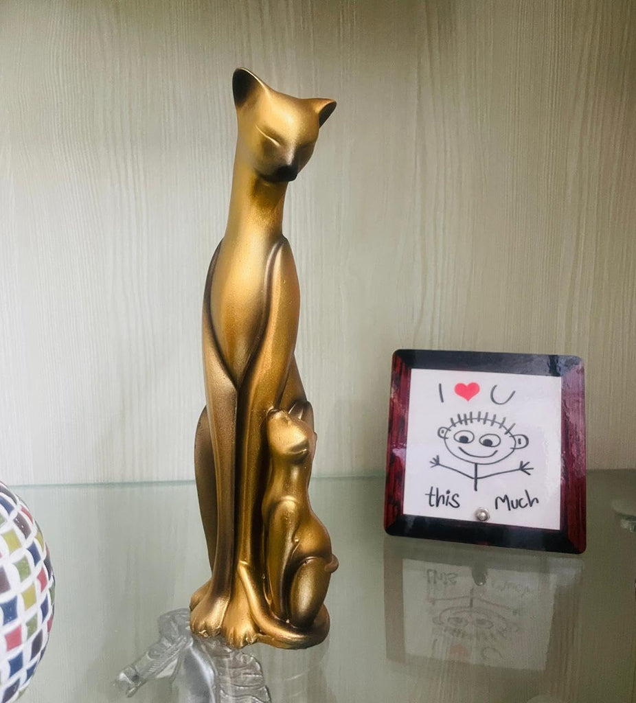 MOTHER CAT WITH CHILD SHOWPIECE
