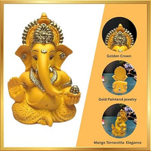 Load image into Gallery viewer, Mango Terracotta Finish Ganesha for Car Dashboard Home Decor Gifting Diwali Birthday Festivals 3.5 x 2 Inches