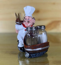 Load image into Gallery viewer, Merak Arts Salt and Pepper Container, Dining Table Decorative Items, Salt Pepper Set for Dining Table, Salt and Pepper Shaker, French Chef Kitchen Decor (Without jar glass )