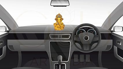 Mango Terracotta Finish Ganesha for Car Dashboard Home Decor Gifting Diwali Birthday Festivals 3.5 x 2 Inches