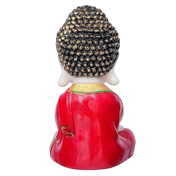 Merak Arts Buddha Baby Monk for Living Room/Bedroom/Home/Office House/Desk & Car Dashboard Antique Idol, Art, Decoration, Showpiece, Resin, Pack of 1