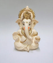 Load image into Gallery viewer, Peach Ivory Finish Ganesha Idol Car Dashboard IdolGanesha Murti Ganpati Idol for Home Decor Puja Lord Ganesh Statue Gift for Office Desk Puja Room Figurine 3.3&quot; inches