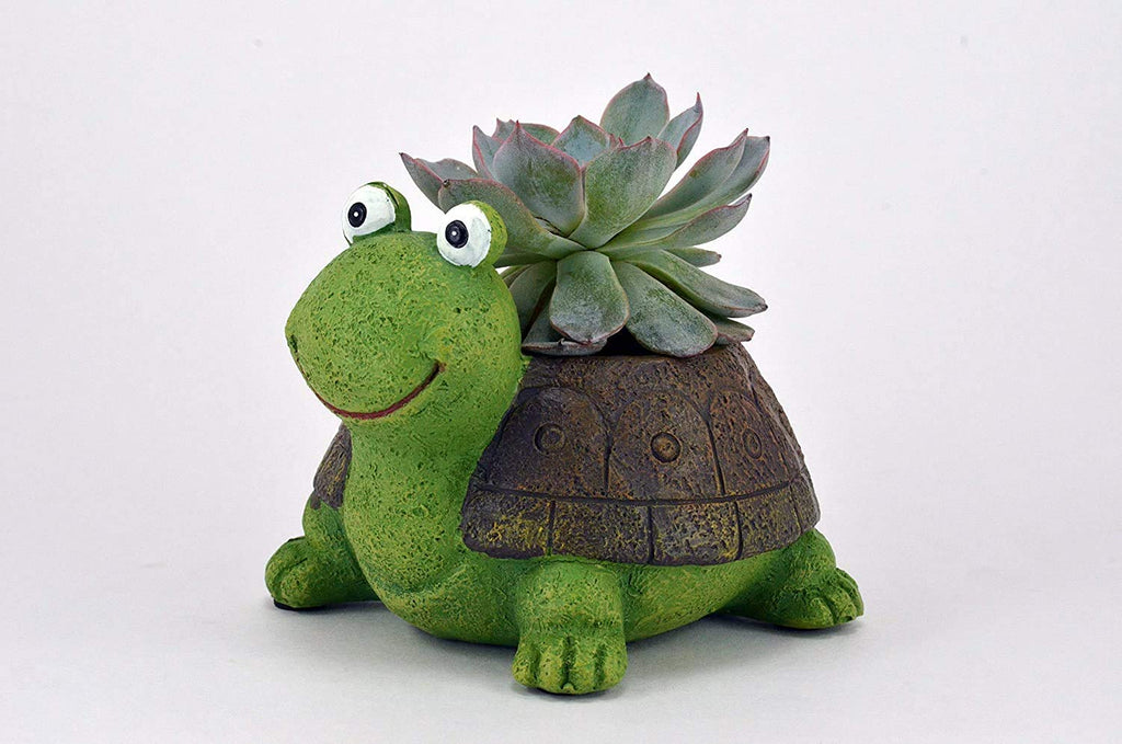 Green Turtle Shape Cartoon Cute Mini Succulent Pot Indoor Desktop Plant Holder Home Office & Garden Decor Small Cacti Bonsai Pot Flower Pot Creative Home & Garden Decor,