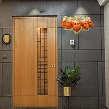 Load image into Gallery viewer, Polyresin Panchmukhi Hanuman Ji Murti Statue for Door Entrance| Statue for Home Decor, Gifting, Protection from Evil Eye, 17.6 cms Wide (Orange)