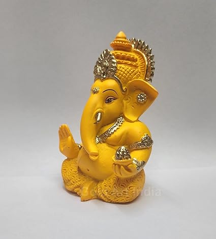 Mango Terracotta Finish Ganesha for Car Dashboard Home Decor Gifting Diwali Birthday Festivals 3.5 x 2 Inches