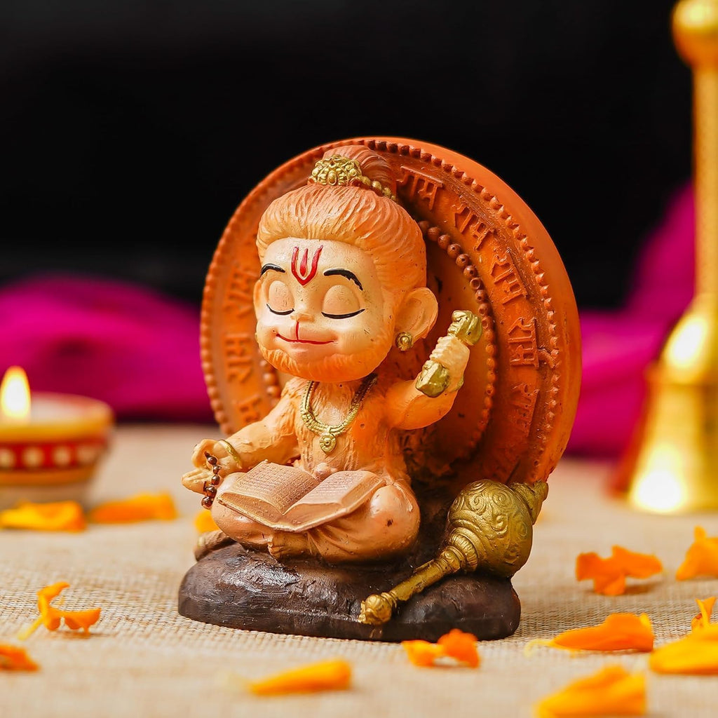 Hanuman Idol | Bal Hanuman Murti | Hanuman Idol Car Dashboard | Hanuman Ji Car Dashboard | Car Dashboard Idol | Meditating Bal Hanuman Statue for Gift