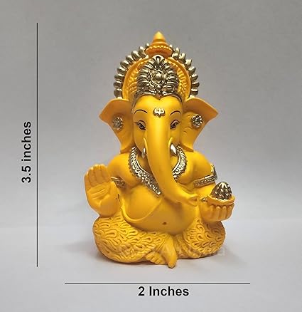 Mango Terracotta Finish Ganesha for Car Dashboard Home Decor Gifting Diwali Birthday Festivals 3.5 x 2 Inches