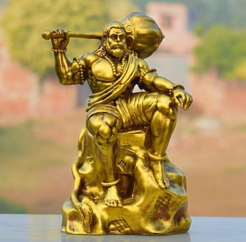 Merak Arts Bahubali Hanuman Idol |HanumanJi Murti for car | Lord Hanuman Idol | Lord Hanuman Statue (10 cm)