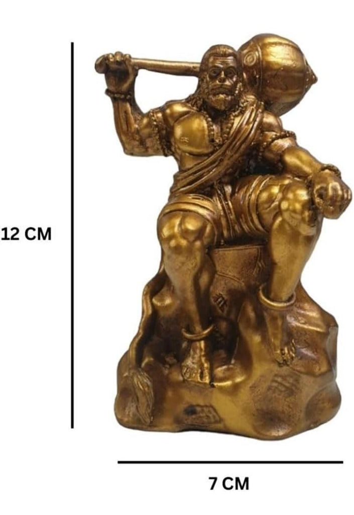 Merak Arts Bahubali Hanuman Idol |HanumanJi Murti for car | Lord Hanuman Idol | Lord Hanuman Statue (10 cm)