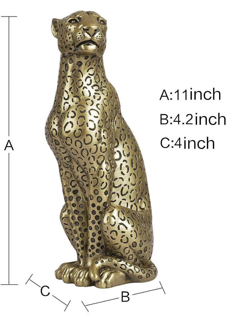 Pure Home and Living Resting Leopard Figurine 11x10x28 CM