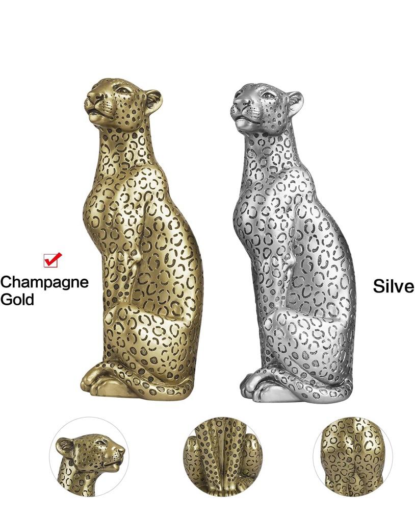 Pure Home and Living Resting Leopard Figurine 11x10x28 CM