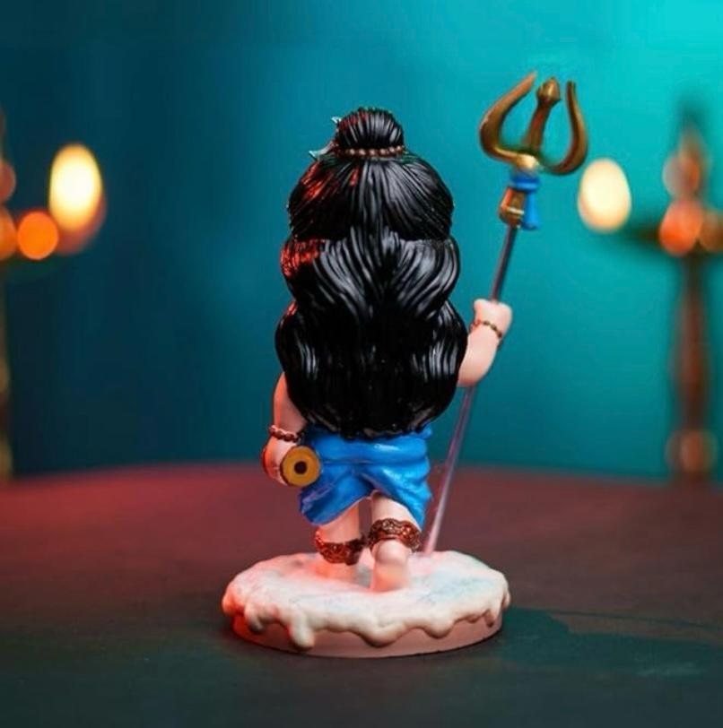 Merak Arts Baal Shiv JI Cute Littel Baal Shiv Idol Status Decorative Showpiece - 11 cm (Polyresin, Resin, Multicolor)