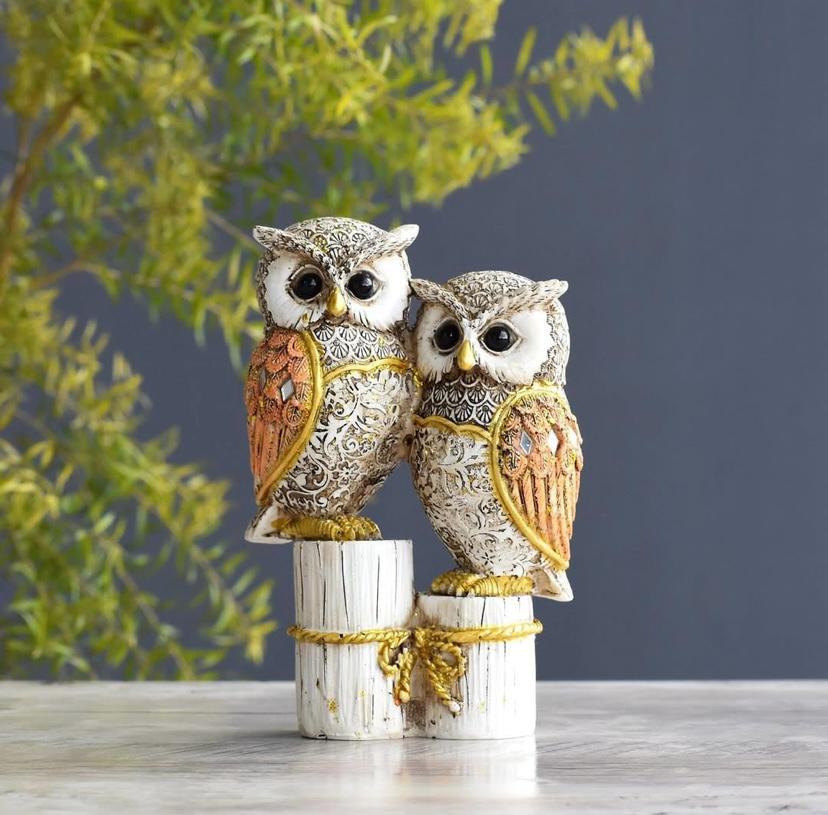 Merak Arts Owl Showpiece for Home Decor Decorative Showpiece - 10 cm (Polyresin, Resin, M