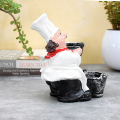 ParthNest Laughing Chef Salt and Pepper Shaker Holder