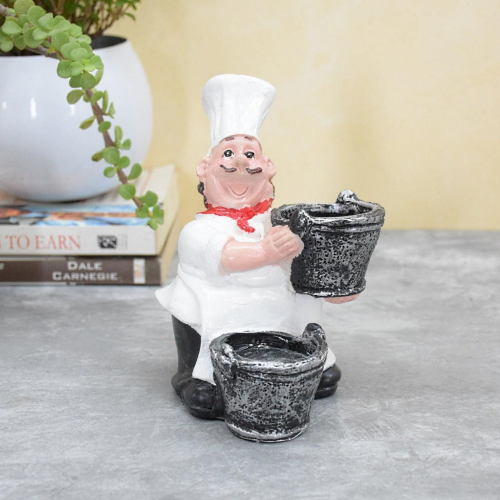 ParthNest Laughing Chef Salt and Pepper Shaker Holder